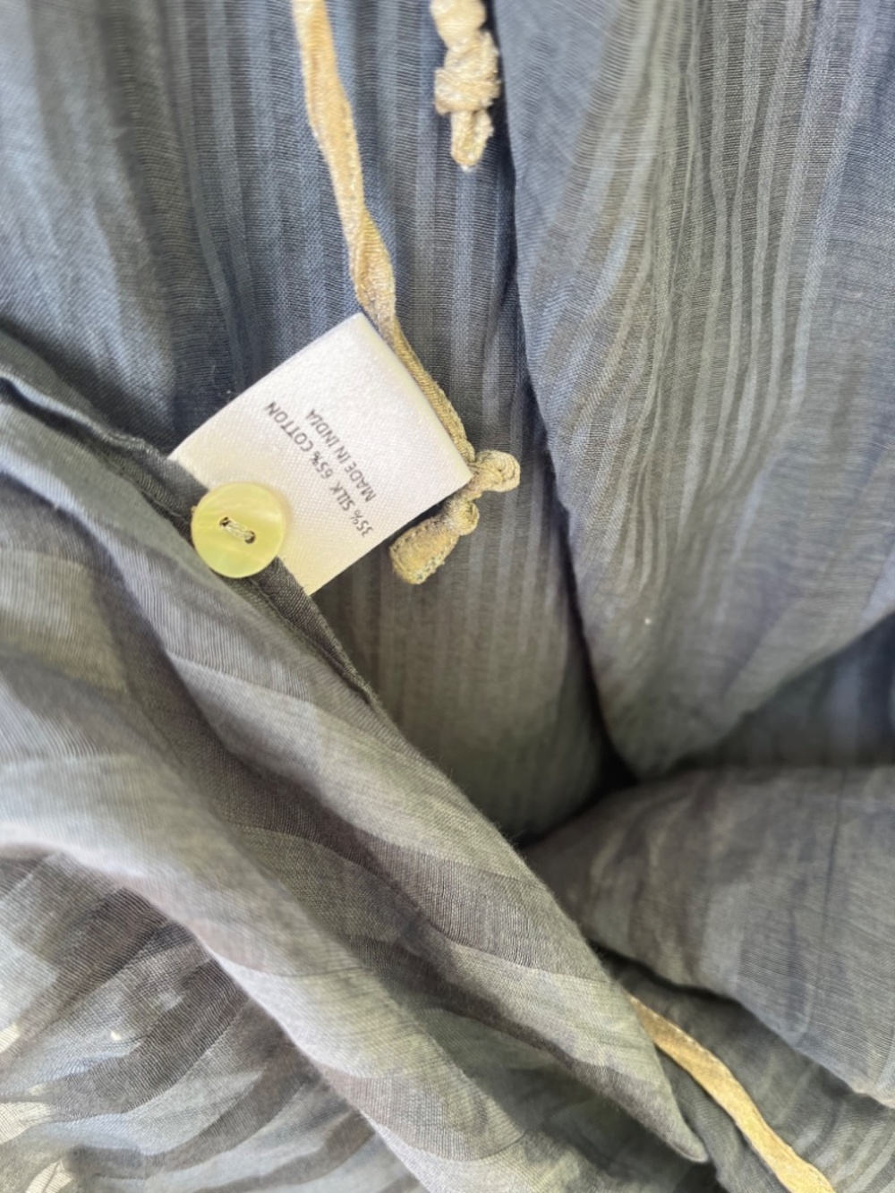 Thierry Colson sheer blue cotton silk blend dress TU size (French for ONE SIZE) - Picture 5 of 10